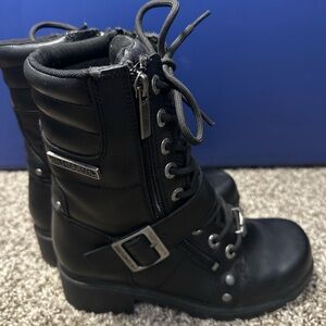 Harley Davidson black leather biker boots size 7M